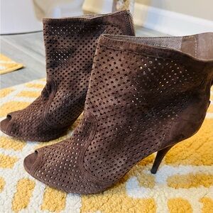 Esprit Brown Perforated Heeled Boots